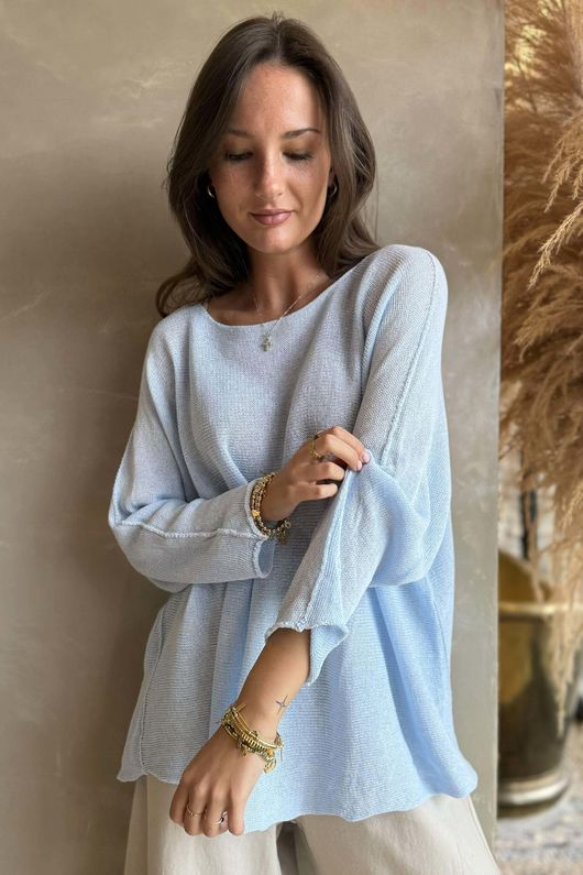 Conrad Slouch Cotton Knit Ice Blue /20